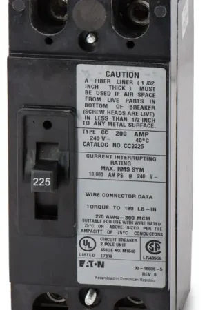Instant Buy Eaton / Cutler-Hammer CC2225 - 225A 2 Pole Molded Case Circuit Breaker