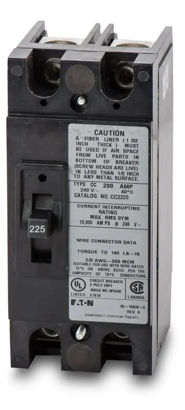 Instant Buy Eaton / Cutler-Hammer CC2225 - 225A 2 Pole Molded Case Circuit Breaker