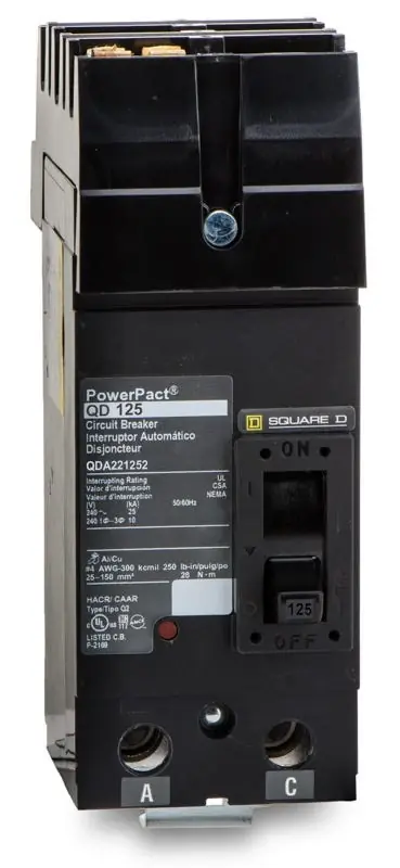 Square D QDA221252 - 125A 2 Pole Molded Case Circuit Breaker Same Day Shipping