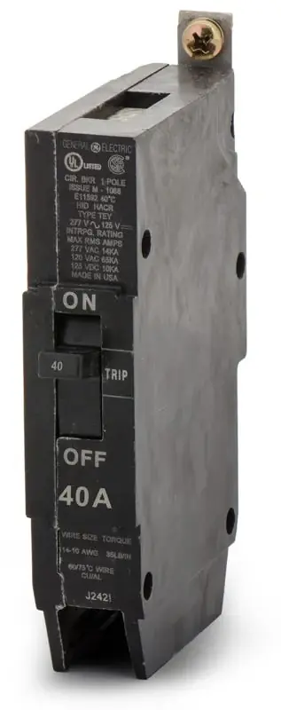 ABB / General Electric TEY140 - 40A 1 Pole Molded Case Circuit Breaker Final Sale