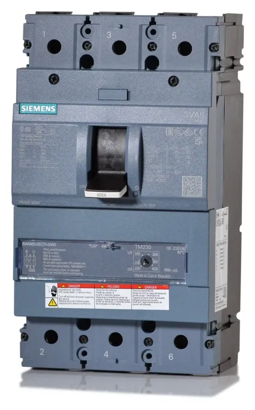 Siemens 3VA5460-5EC31-0AA0 - 600A 3 Pole Molded Case Circuit Breaker Buy Direct