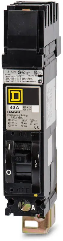 Square D FA14040A - 40A 1 Pole Molded Case Circuit Breaker Price Cut