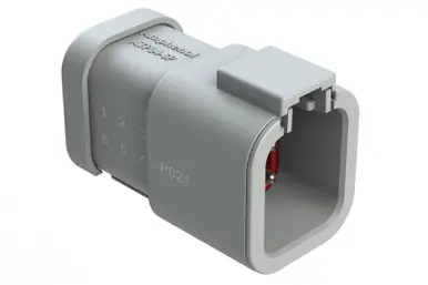 Cheap ATP04-6PA-P021 Amphenol Sine - 6-Way Receptacle, 6 Pin, Key A, Nickel, Grey