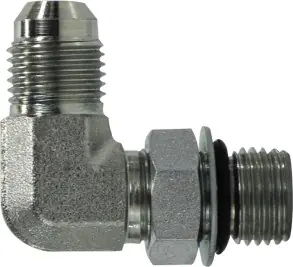 Brand New Midland Metal 6801NWO48 90 deg Elbow, 1/4 in Male JIC x 1/2 in Male ORB, Steel