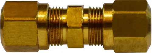 Midland Metal 38018 Air Brake Union, 3/16 in Tube OD x 3/16 in Tube OD, Brass Professional Grade