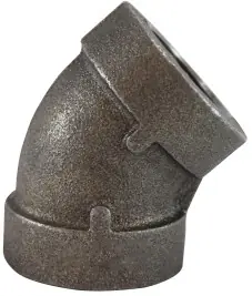 Midland Metal 69183 45 deg Elbow, 1/2 in FPT x 1/2 in FPT, Iron, Black, SCH 80/XH Schedule, 300 lb Best Price