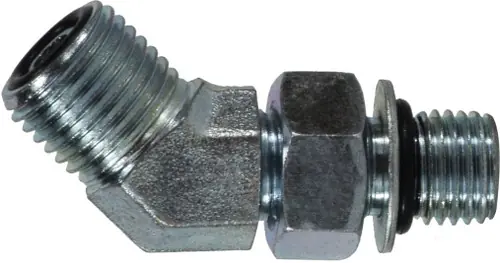 Professional Grade Midland Metal FS68021616 45 deg Elbow, 1-7/16 in Male ORFS x 1-5/16 in Male ORB, Steel