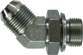Midland Metal 78024 45 deg Elbow, 1/4 in MJIC x 1/4 in Male BSPP, Steel Secure Checkout