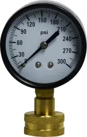 Certified Midland Metal 991250 Water Test Gauge, 3/4 in Connection, 0 to 300 psi Pressure