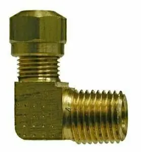 Certified Midland Metal 38111 Male Elbow, D.O.T. Air Brake Nylon Tubing, 3/4 x 3/4 Nab Male 90 Deg Elbow, Brass Fittings