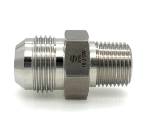 Stainless Adapters SS2404-08-16 Pipe Adapter, 1/2 in 37 deg JIC Male Flared x 1 in MNPT, Stainless Steel Free Returns