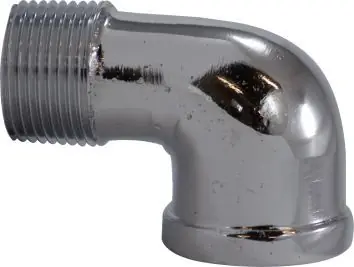 Midland Metal 45200 45 deg Street Elbow, 1/8 in FPT x 1/8 in MPT, Bronze, Chrome-Plated Hassle-Free Returns