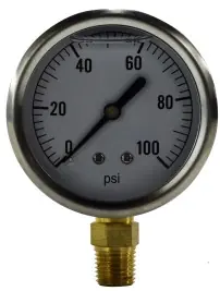 Midland Metal 80081 Pneumatic Pressure Gauge, 2-1/2 in Dial, -30 to +30 psi Measuring Range, +/-1.5 % Accuracy Buy Today