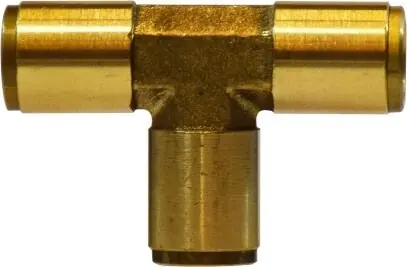 Low Price Midland Metal 20028 Union Tee, 1/4 in Push-In x 1/4 in Push-In x 1/4 in Push-In, Brass