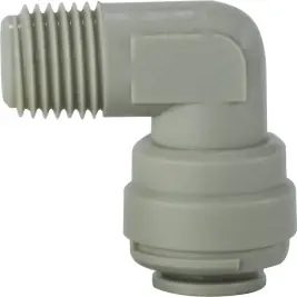Markdown Midland Metal 20072P 90 deg Fixed Elbow, 3/8 in Push-In Tube x 3/8 in MNPTF, Plastic