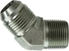 Midland Metal 250364 45 deg Straight Elbow, 3/8 in 37 deg JIC Male Flared x 1/4 in MPT, Steel Fast Shipping