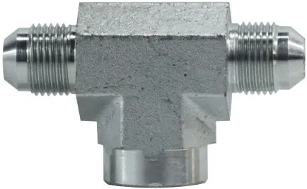 Midland Metal 260266 Branch Tee, 3/8 in 37 deg JIC Flared x 3/8 in 37 deg JIC Flared x 3/8 in FNPT, Steel New Release