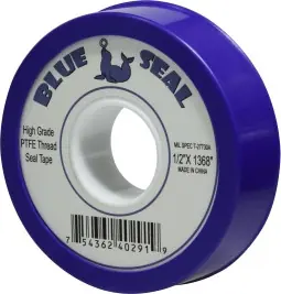 Midland Metal 982120 Thread Seal Tape, 3.5 mil Thick, 1/2 in W, 1368 in L, Blue, PTFE, 0.8 g/cc Density Latest