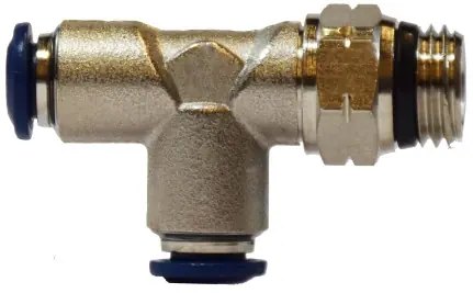 Trusted Brand Midland Metal 20174N Swivel Run Tee, 1/2 in Push-In x 1/2 in Push-In x 1/4 in MIP, Brass, Nickel-Plated