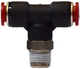 Trending Midland Metal 20680 Swivel Branch Tee, 4 mm Push-In x 1/8 in Push-In x 4 mm Male BSPT, Composite, Nickel-Plated
