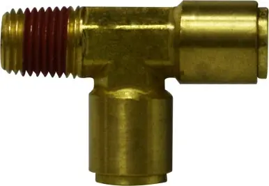 Instant Buy Midland Metal 71060404 Run Tee, 3/8 in Push-In Tube x 1/4 in MPT x 1/4 in Push-In Tube, Brass