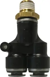 Shop Now Midland Metal 620808C Branch Wye, 1/2 in Push-In Tube x 1/2 in MNPT x 1/2 in Push-In Tube, Composite