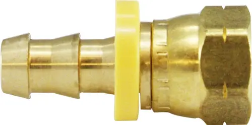 Midland Metal 30250 Swivel Connector, 1/4 in Push-On Hose Barbed x 1/4 in Female SAE 45 deg Flared, Brass Save Now