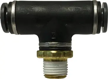 Midland Metal 720404SC Fixed Branch Tee, 1/4 in Push-In x 1/4 in Push-In x 1/4 in MIP, Composite In Demand