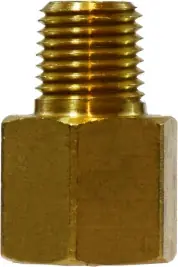 Midland Metal 10441 Adapter, 1/4 in SAE 45 deg Female Flared x 1/4 in MIP, Brass Buy Today