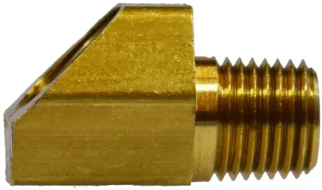 Authentic Midland Metal 12079 45 deg Elbow, 5/8 in Female Inverted Flared x 1/2 in MNPTF, Brass