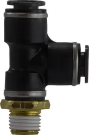 Midland Metal 710402SC Fixed Run Tee, 1/4 in Push-In x 1/8 in Push-In x 1/4 in MIP, Composite Authentic