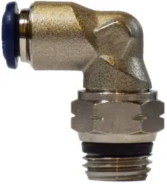 Midland Metal 20084N 90 deg Swivel Elbow, 3/8 in Push-In x 3/8 in MNPT Global, Brass, Nickel-Plated New Release