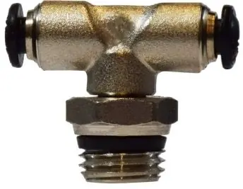 Midland Metal 20690N Swivel Branch Tee, 8 mm Push-In x 3/8 in MPT x 8 mm Push-In, Brass, Nickel-Plated Same Day Shipping