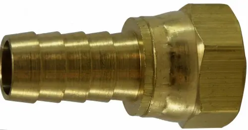Midland Metal 32337C Dual 45 Deg/37 Deg Flare Swivel, Hose Barb, 1/4 Barb x 1/4 Dual Seat Crimp, Brass Fittings Special Offer