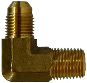 Professional Grade Midland Metal 28770F 90 deg Elbow, 9/16 in Male 37 deg JIC x 1/4 in MIP, Brass