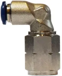 Fan Favorite Midland Metal 20762N 90 deg Swivel Elbow, 3/8 in Push-In x 1/8 in FIP, Brass, Nickel-Plated
