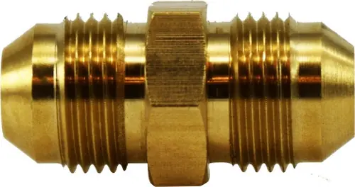 Midland Metal 28971 Straight Tube Union, 3/4 in Male JIC Flared x 3/4 in Male JIC Flared, Brass Best Choice