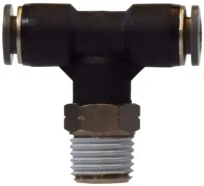 Midland Metal 20105C Swivel Branch Tee, 1/4 in Push-In Tube x 1/8 in MIP x 1/4 in Push-In Tube, Composite Sale