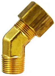 Secure Checkout Midland Metal 18330 45 deg Elbow, 1/4 in Tube OD x 1/8 in Male NPTF, Brass