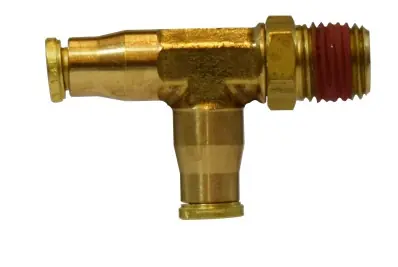 Deal Midland Metal 20160 Swivel Run Tee, 1/8 in Push-In Tube x 1/8 in MNPTF x 1/8 in Push-In Tube, Brass