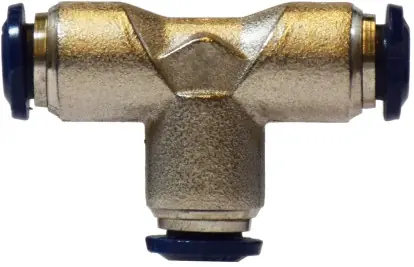 Popular Midland Metal 20029N Union Tee, 3/8 in Push-In x 3/8 in Push-In x 3/8 in Push-In, Brass, Nickel-Plated