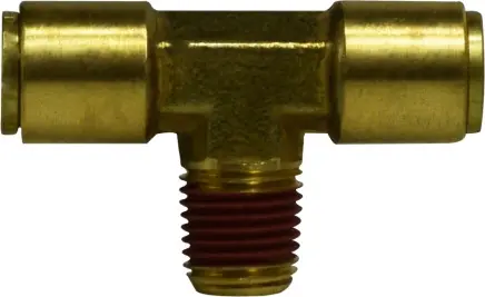 Same Day Shipping Midland Metal 720302 Branch Tee, 3/16 in Push-In x 3/16 in Push-In x 1/8 in MIP, Brass
