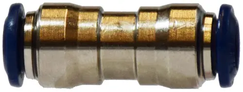 Midland Metal 20021N Union Connector, 1/2 in Push-In x 1/2 in Push-In, Brass, Nickel-Plated Brand New