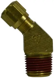 Limited Offer Midland Metal 38153 45 deg Elbow, 3/8 in Tube OD x 1/2 in Male NPTF, Brass