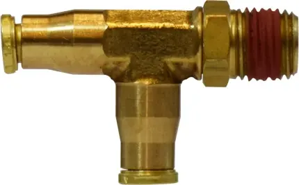 Final Sale Midland Metal 20167 Swivel Run Tee, 1/2 in Push-In Tube x 1/2 in MNPTF x 1/2 in Push-In Tube, Brass