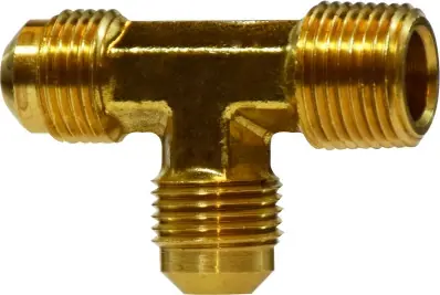 Midland Metal 10359 Run Tee, 3/4 in SAE 45 deg Male Flared x 1/2 in Male NPTF x 3/4 in SAE 45 deg Male Flared Hot Deal