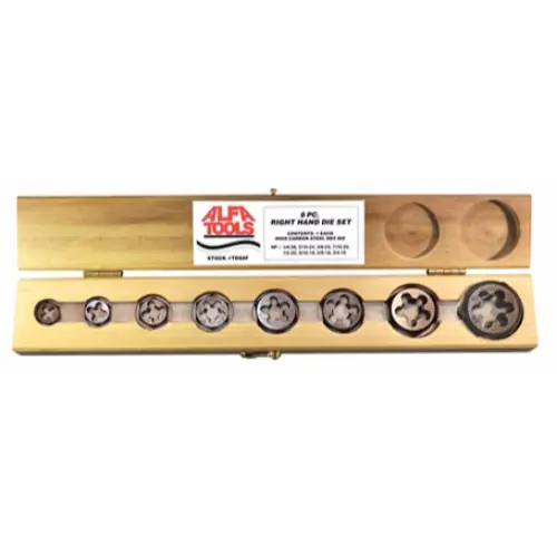 Premium Alfa Tools TDS10LC 10 pc Carbon Steel Left Hand Die Set 1/4-1