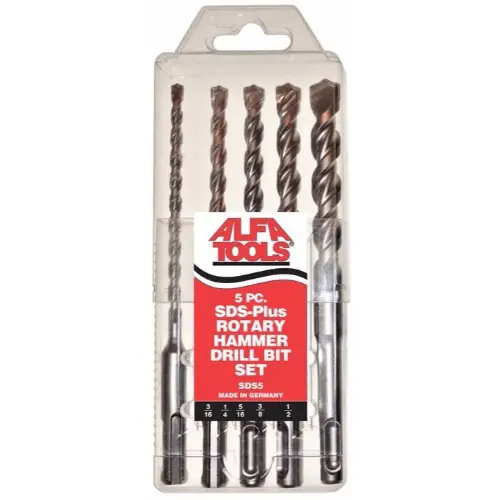 Hassle-Free Returns Alfa Tools SDS5 5 pc Sds-Plus Hammer Drill Bit Set