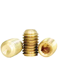 Seasonal Sale 8-32 x 3/8" Socket Set Screws, Cup Point, Brass, Coarse (UNC), Qty 100