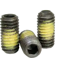 1/4"-28 x 1" Socket Set Screws, Cup Point, Nylon-Patch Black Oxide, Fine (UNF), Alloy Steel, Qty 100 Hassle-Free Returns